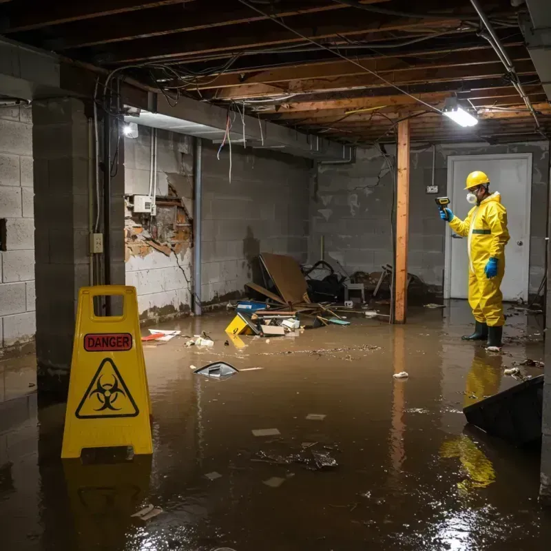 Flooded Basement Electrical Hazard in Delaware, OH Property